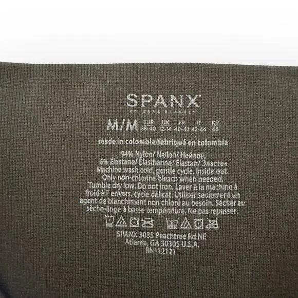 Spanx Women's Look At Me Now Seamless Side Zip Leggings M Olive Green Zip Leg - Picture 6 of 8